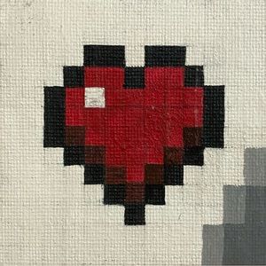 Mini Minecraft Heart Painting